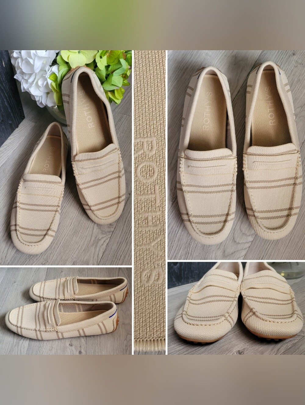 Rothy's The Driver Sandy Shore Tan & Brown Loafers, Women's US 12.5 EU 42.5